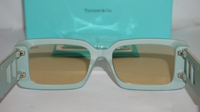 Pre-owned Tiffany & Co Sunglasses Green Light Yellow Tf4197 8365/8 62 17 140
