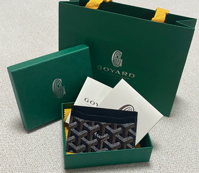 Pre-owned Goyard Saint Sulpice Card Holder Black, 100% Authentic