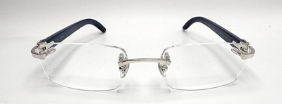 Pre-owned Cartier Blue Wood Gold Glasses Ct00520 In Clear
