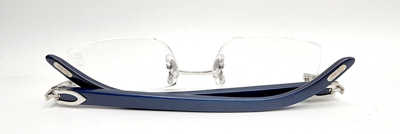Pre-owned Cartier Blue Wood Gold Glasses Ct00520 In Clear