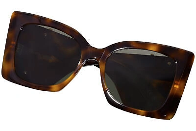 Pre-owned Saint Laurent Sl-m119 Blaze 002 Sunglasses Women's Havana/gold/green Cateye 54mm
