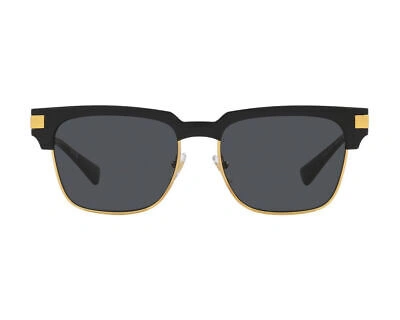 Pre-owned Versace Sunglasses Ve4447 Gb1/87 55mm Black / Dark Grey Lens In Gray