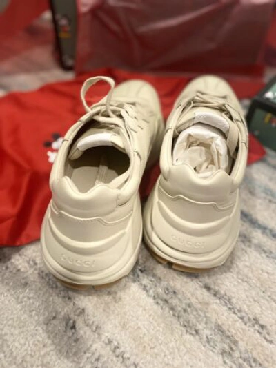 Pre-owned Gucci Men's Micky Mouse Disney Rhyton Sneakers 7.5us ( 7) It 601370 In White