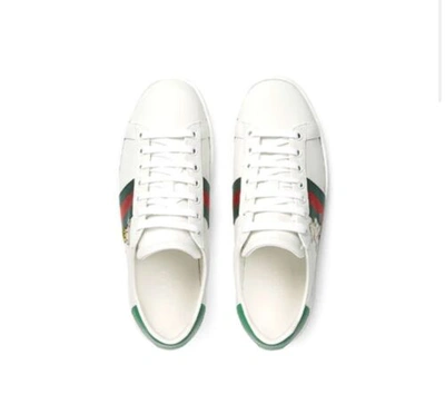 Pre-owned Gucci Women's 630616 Ace Kitten Green Red Web Sneaker Shoes 39.5 9.5, 40 -10