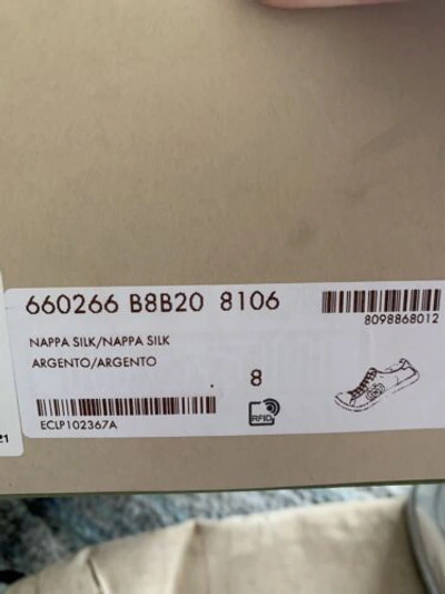 Pre-owned Gucci Ace Mens Low Top Interlocking Gg Sneaker 660266 Silver Leather Italy Sz 8