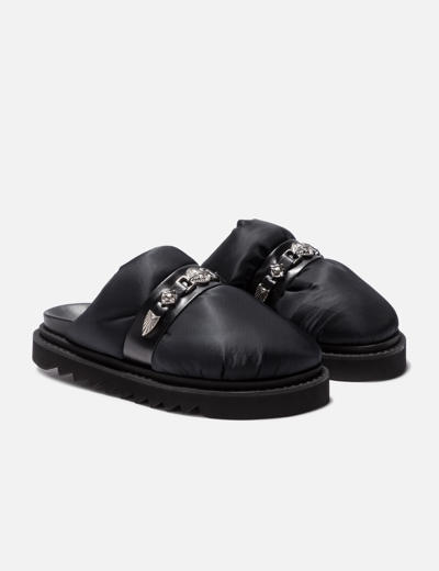 Shop Toga Virilis Nylon Puffer Sandals In Black