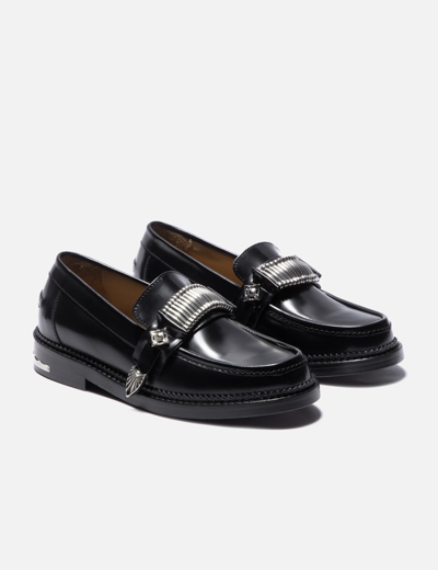 Shop Toga Buckle Loafers In Black