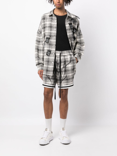 Haculla Safety Plaid-pattern Tweed Shirt In Black