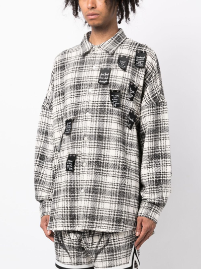 Haculla Safety Plaid-pattern Tweed Shirt In Black
