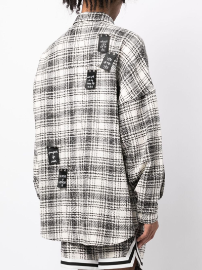 Haculla Safety Plaid-pattern Tweed Shirt In Black