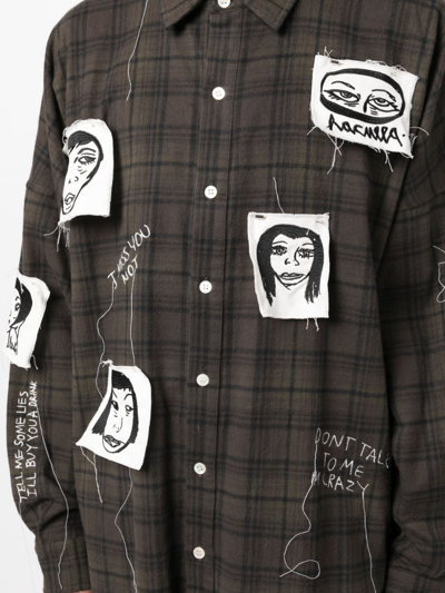 Haculla Sick Of It All Plaid-pattern Cotton Shirt In Brown