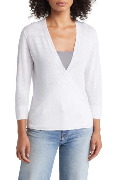 Shop Tommy Bahama Addison Linen Blend Cardigan In White
