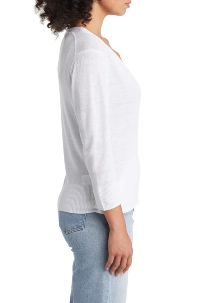 Tommy Bahama Addison Linen Blend Cardigan In White