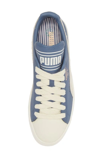 Shop Puma X Rhuigi Clyde Low Top Basketball Sneaker In Pristine-pristine-inky Blue