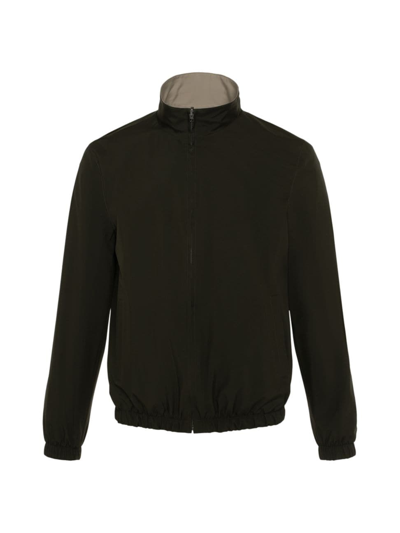 Shop Gorski Men's Reversible Zip Jacket In Green Beige