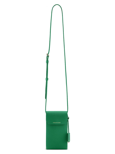 Shop Maison De Sabre Leather Phone Pouch In Emerald Green