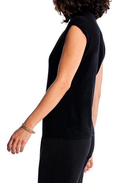 Shop Nic + Zoe Sleeveless Turtleneck Sweater In Black Onyx