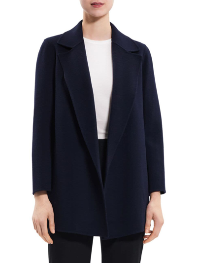 Shop Theory Women's Clairene Wool-cashmere Coat In New Navy