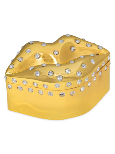 Shop Crystamas Bacio Jewelry Box In Gold