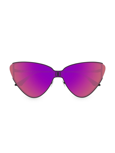 Shop Balenciaga Women's Shield 2.0 99mm Cat-eye Sunglasses In Black Pink
