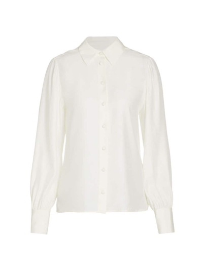 Shop Frame Women's Victorian Button-front Silk Blouse In Off White
