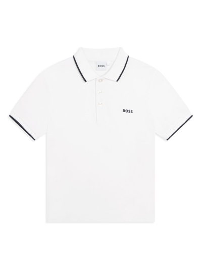 Shop Hugo Boss Little Boy's & Boy's Logo Polo In White