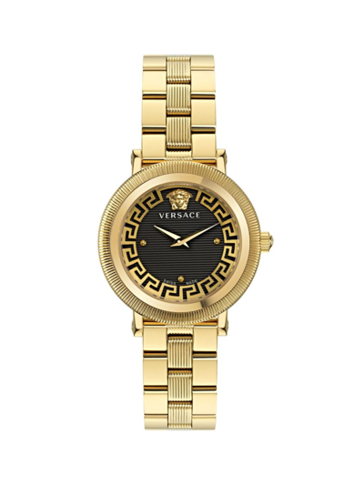 Shop Versace Men's Greca Flourish Ip Yellow Gold Stainless Steel Bracelet Watch/35mm