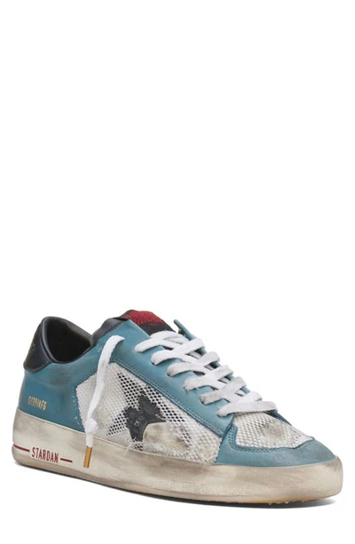 Shop Golden Goose Stardan Mixed Media Sneaker In Petroleum/ White/ Black