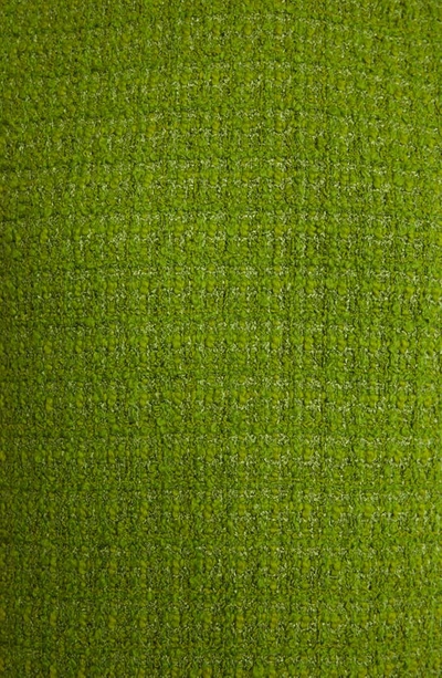 Shop Valentino Contrast Trim Tweed Shift Minidress In Celery Green/ Avorio