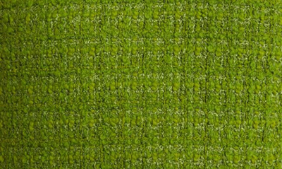 Shop Valentino Contrast Trim Tweed Shift Minidress In Celery Green/ Avorio
