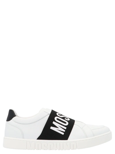 Shop Moschino Logo Sneakers White/black