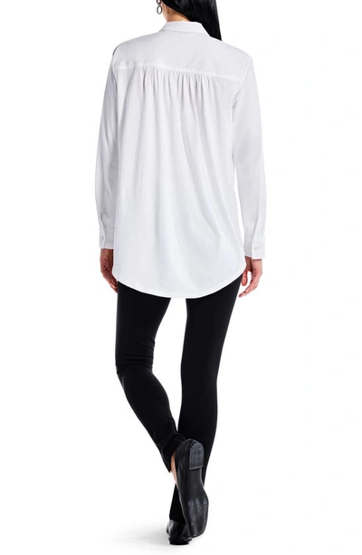 Shop Nic + Zoe Girlfriend Legging Button-up Shirt In Paper White