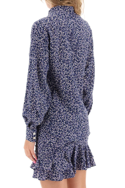 Shop Isabel Marant Ilda Silk Shirt With Floral Print In Blue