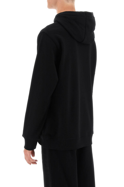 Shop Burberry Tidan Hoodie With Embroidered Ekd In Black