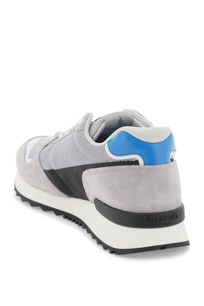 Shop Valentino Vlogo Pace Low-top Sneakers In Grey,black,blue