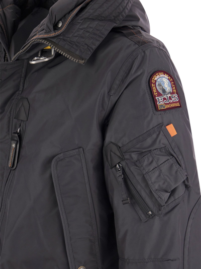 Shop Parajumpers Kodiak - Hooded Jacket In Grey