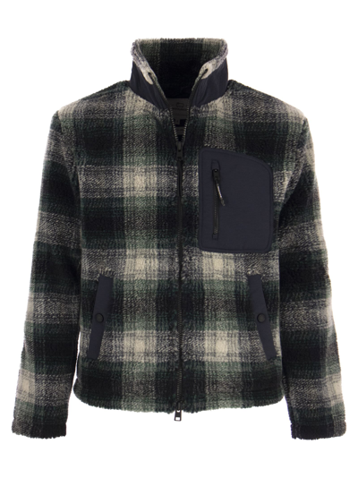 Shop Woolrich Giacca Sherpa Zip-up Hombre Grey In Grey/green