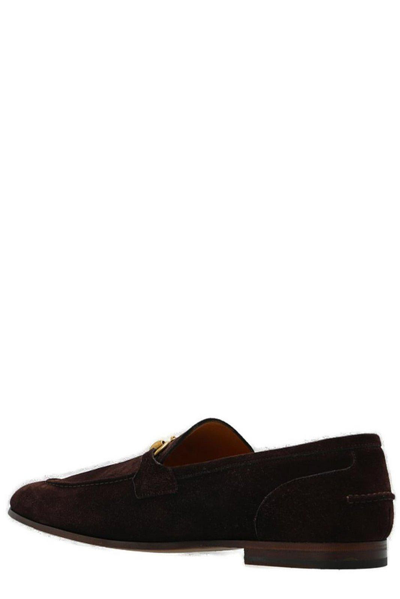 Shop Gucci Jordaan Horsebit Detail Slip-on Loafers
