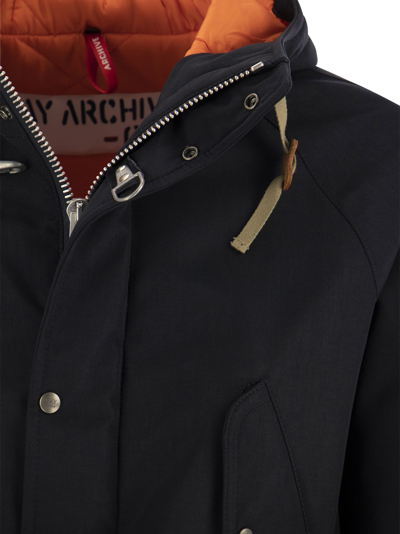 Shop Fay Archive Hooded Parka In Blue