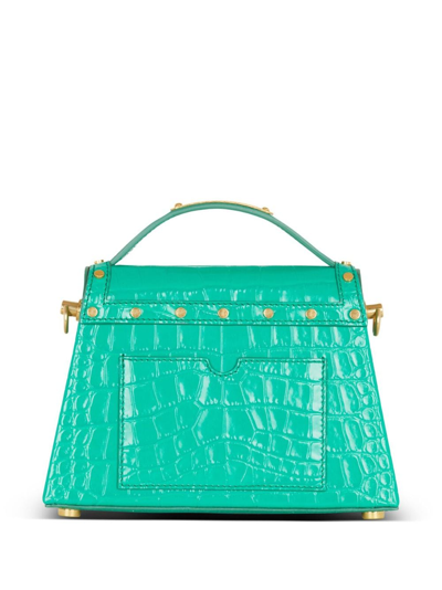 Shop Balmain B-buzz Dynasty Tote Bag In Green