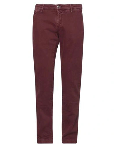 Shop Jacob Cohёn Man Jeans Burgundy Size 31 Cotton, Elastane In Red
