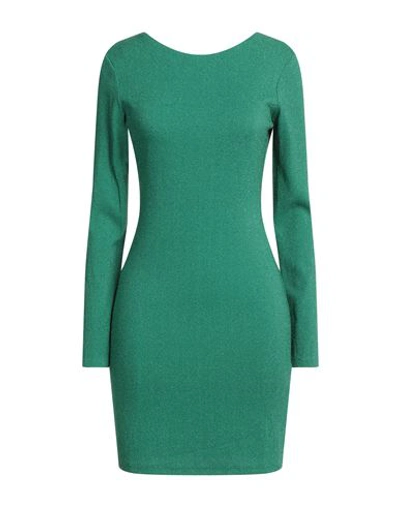 Shop Tensione In Woman Mini Dress Green Size M Nylon, Metal, Elastane