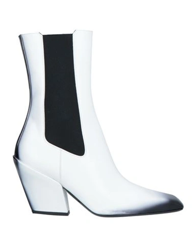 Shop Prada Woman Ankle Boots White Size 7 Soft Leather
