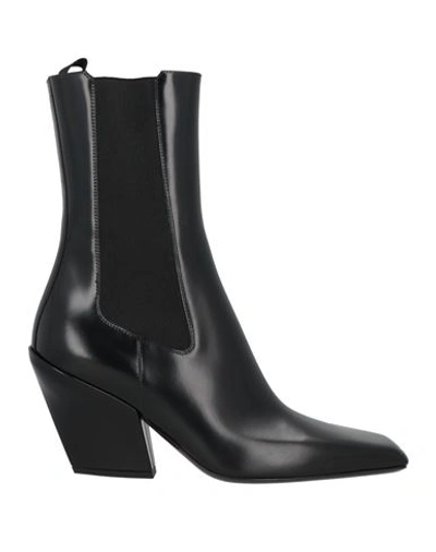 Shop Prada Woman Ankle Boots Black Size 7.5 Leather