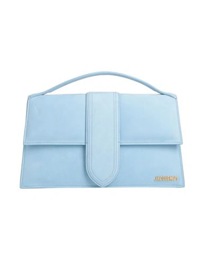 Shop Jacquemus Woman Handbag Light Blue Size - Soft Leather