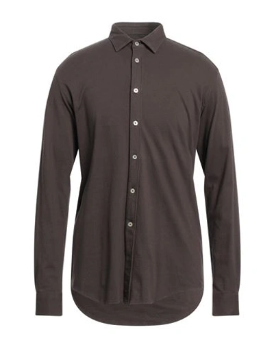 Shop Grey Daniele Alessandrini Man Shirt Brown Size 15 ¾ Cotton, Elastane