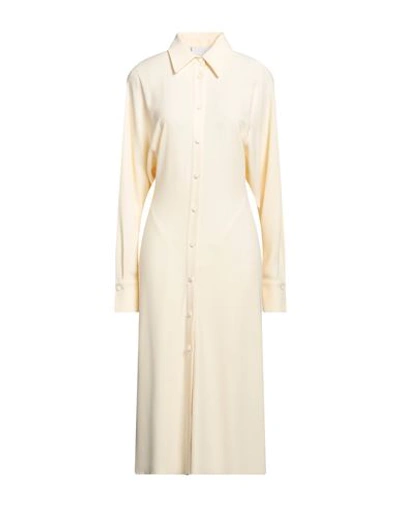 Shop Erika Cavallini Woman Midi Dress Light Yellow Size 8 Viscose, Acetate