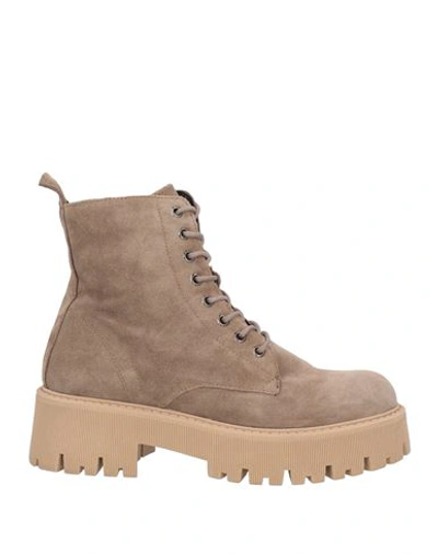 Shop Cinzia Soft Woman Ankle Boots Khaki Size 10 Soft Leather In Beige