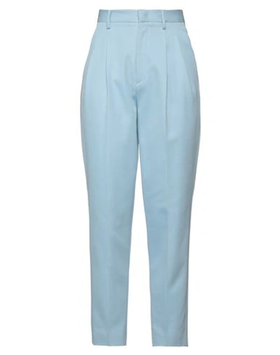 Shop Red Valentino Woman Pants Sky Blue Size 0 Cotton, Virgin Wool