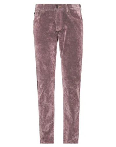 Shop Dolce & Gabbana Man Pants Pastel Pink Size 36 Cotton, Elastane, Viscose